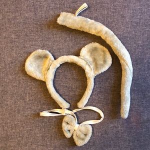 Mouse Costume Headband Ears Tail and Bowtie